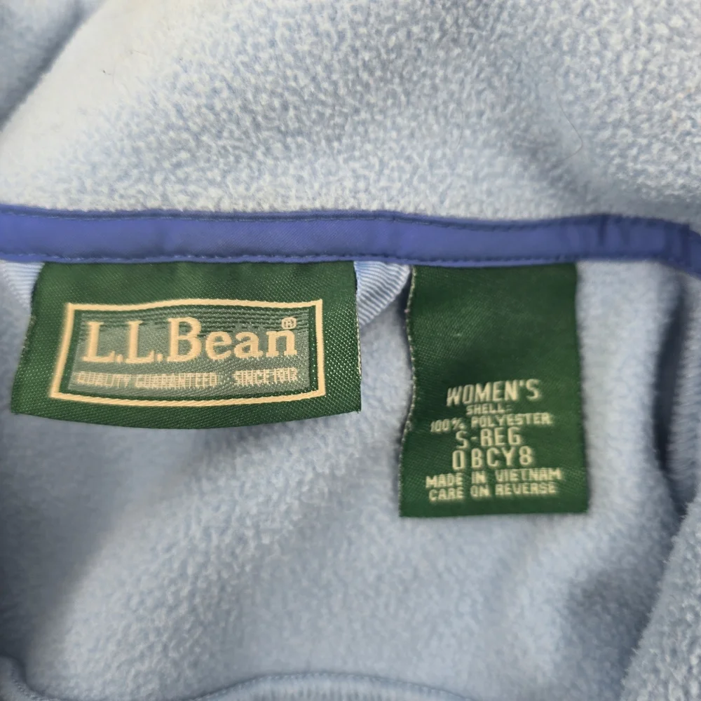 L. L. Bean Women’s 3-in-1 Interchange Jacket Fleece Liner Blue Hooded Size‎ SM.